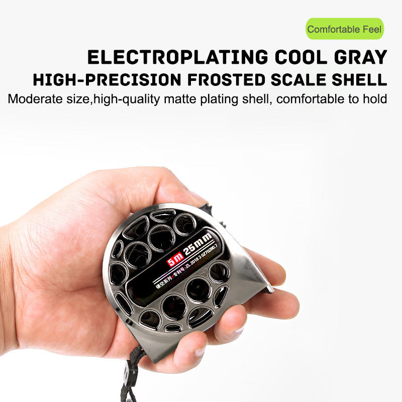 Fita métrica retrátil de aço inoxidável anticorrosivo de 3/5/7,5 m com design vazado para medição em madeira.