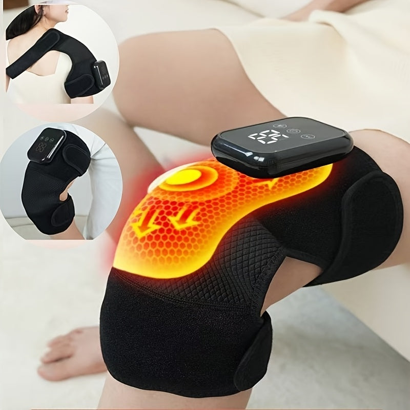 Massageador de ombros e braços modelo portátil com carregamento USB, com 3 tipos de vibração e compressa quente