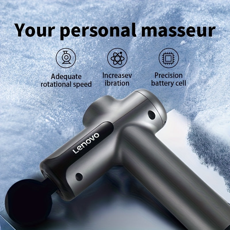 Pistola de Massagem Inteligente Quiet Strike, 8 Cabeças, Recarregável via USB, Design Ergonómico para Cintura, Pernas e Ancas, Presente Ideal para o Dia do Pai, Massajador Muscular, Acabamento Metálico Elegante, Corpo em Plástico Resistente