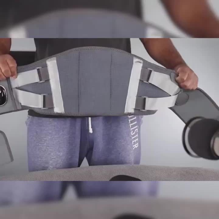 Cinto de massagem aquecido sem fios EdsonFit com apoio lombar, 3 modos de aquecimento e vibração, recarregável via USB, massajador ajustável para utilização por baixo da roupa na zona lombar e para correção postural.