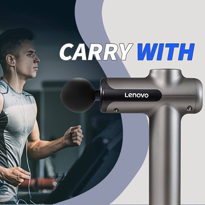 Pistola de Massagem Inteligente Quiet Strike, 8 Cabeças, Recarregável via USB, Design Ergonómico para Cintura, Pernas e Ancas, Presente Ideal para o Dia do Pai, Massajador Muscular, Acabamento Metálico Elegante, Corpo em Plástico Resistente