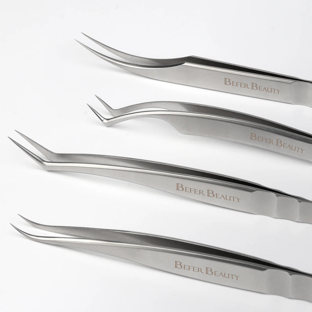 Pinça antiestática para extensão de pestanas profissional de alta precisão para volume em aço inoxidável antiderrapante ideal para extenção