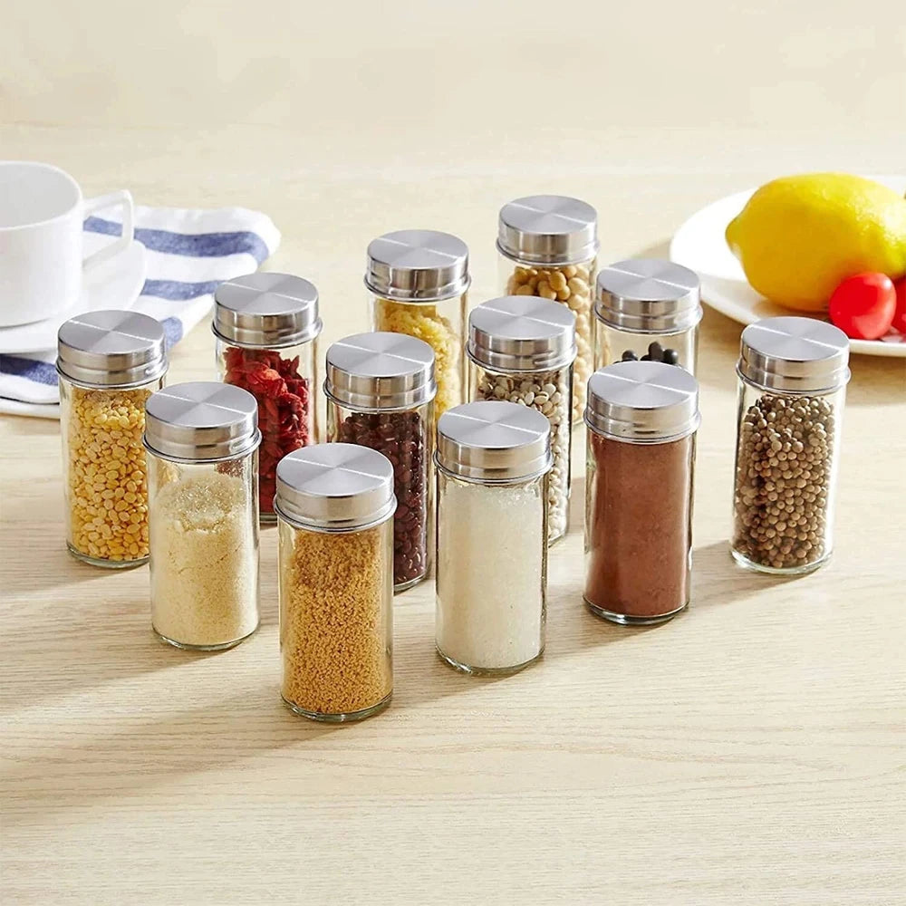 Torre rotativa de 5 Camadas para Temperos com Frascos Redondos em Aço Inoxidável