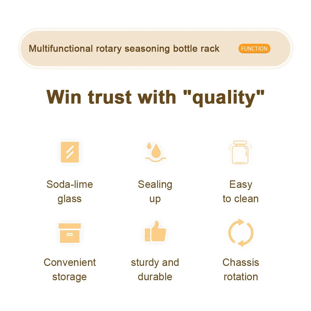 Torre rotativa de 5 Camadas para Temperos com Frascos Redondos em Aço Inoxidável