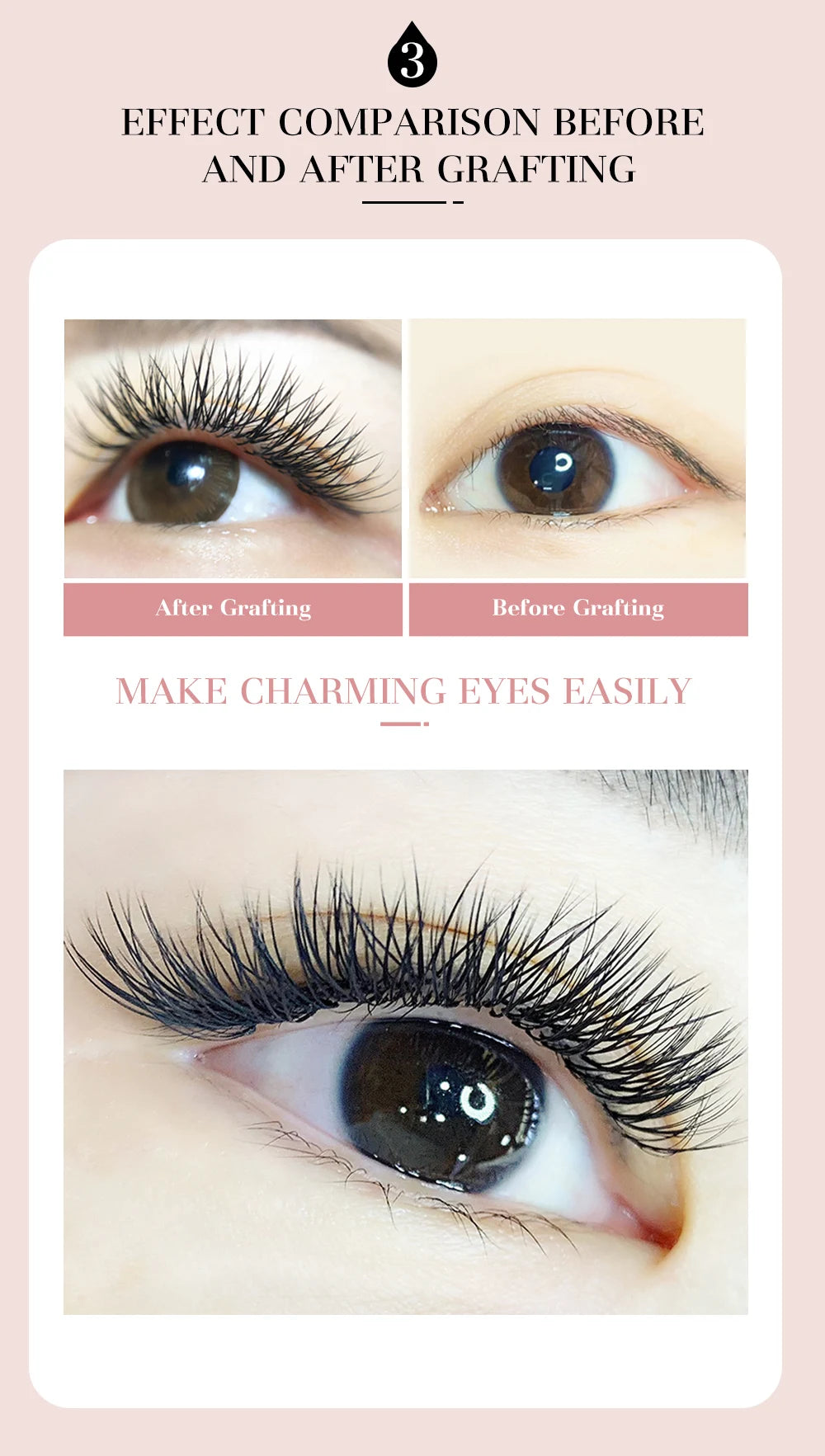 Extensão de pestanas DeceMars 4D em formato W (12 linhas/bandeja)