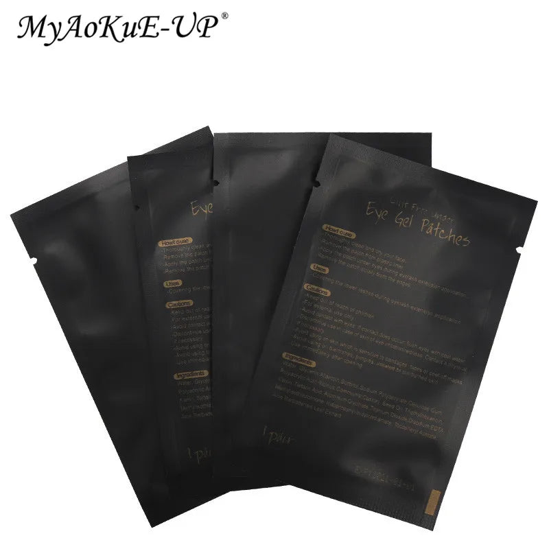 Embalagem de 50/100 pares de adesivos de gel para pestanas postiças, ideais para extensão de pestanas.