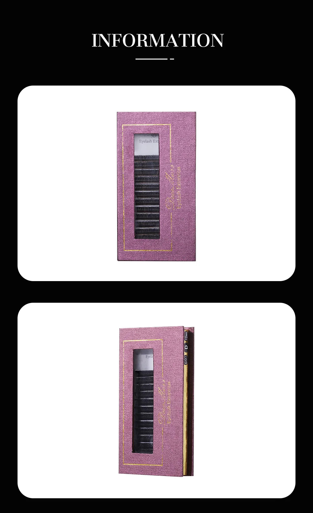 Extensão de pestanas DeceMars 5D em formato W (12 linhas/bandeja)