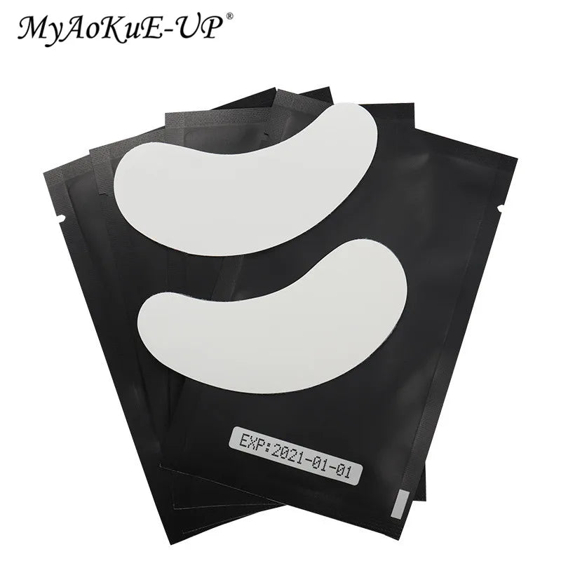 Embalagem de 50/100 pares de adesivos de gel para pestanas postiças, ideais para extensão de pestanas.