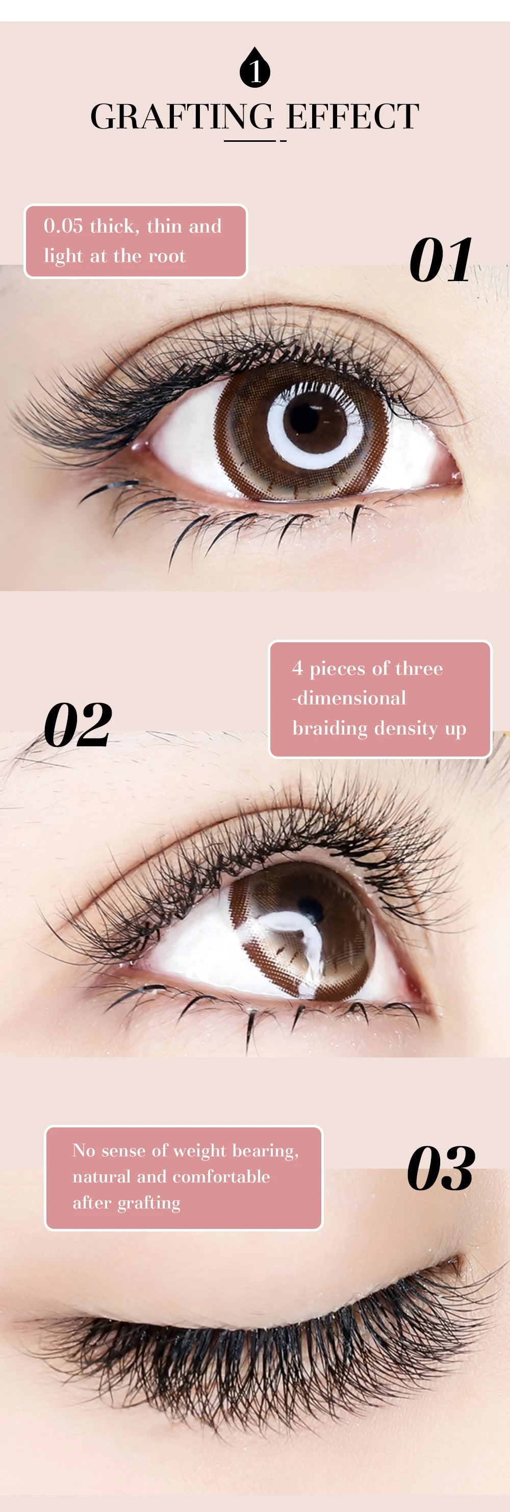 Extensão de pestanas DeceMars 4D em formato W (12 linhas/bandeja)