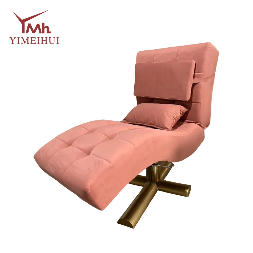 Nova maca ajustável com revestimento em veludo sintético rosa para extensão de pestanas, cadeira elétrica para salão de beleza e tratamentos faciais.