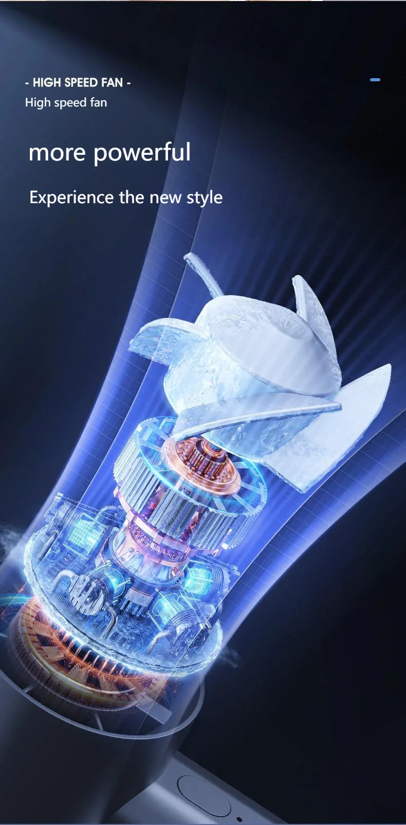 Mini ventilador portátil com visor LED, refrigeração por semicondutor, 100 velocidades, bateria recarregável via USB, ideal para utilização no exterior.