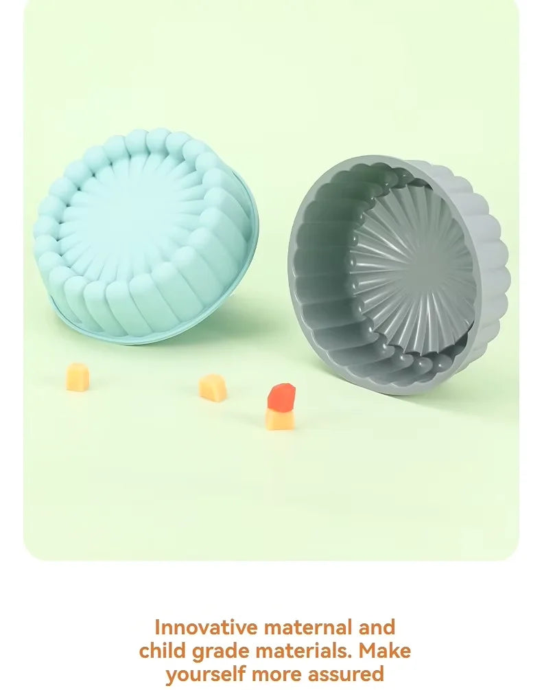 Molde de bolo de silicone multifuncional, reutilizável, antiaderente, redondo, para assar sobremesas e mousse, acessório de cozinha