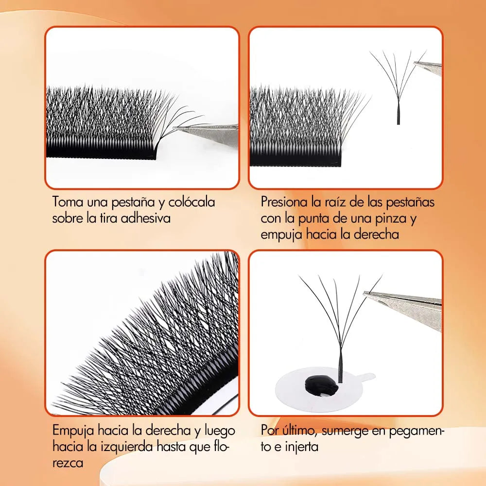 Pestanas postiças FADVAN em formato W, 2D, 3D, 4D, 5D, 6D, 7D e 8D, volume brasileiro, naturais e suaves, em formato YY.