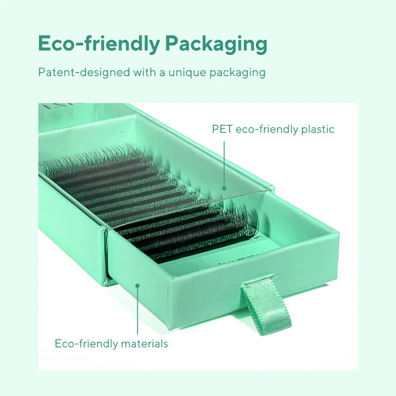 Extensão de pestanas DIYDAY estilo U 3D 4D 5D 6D, feitas à mão com fibra BASF PBT.