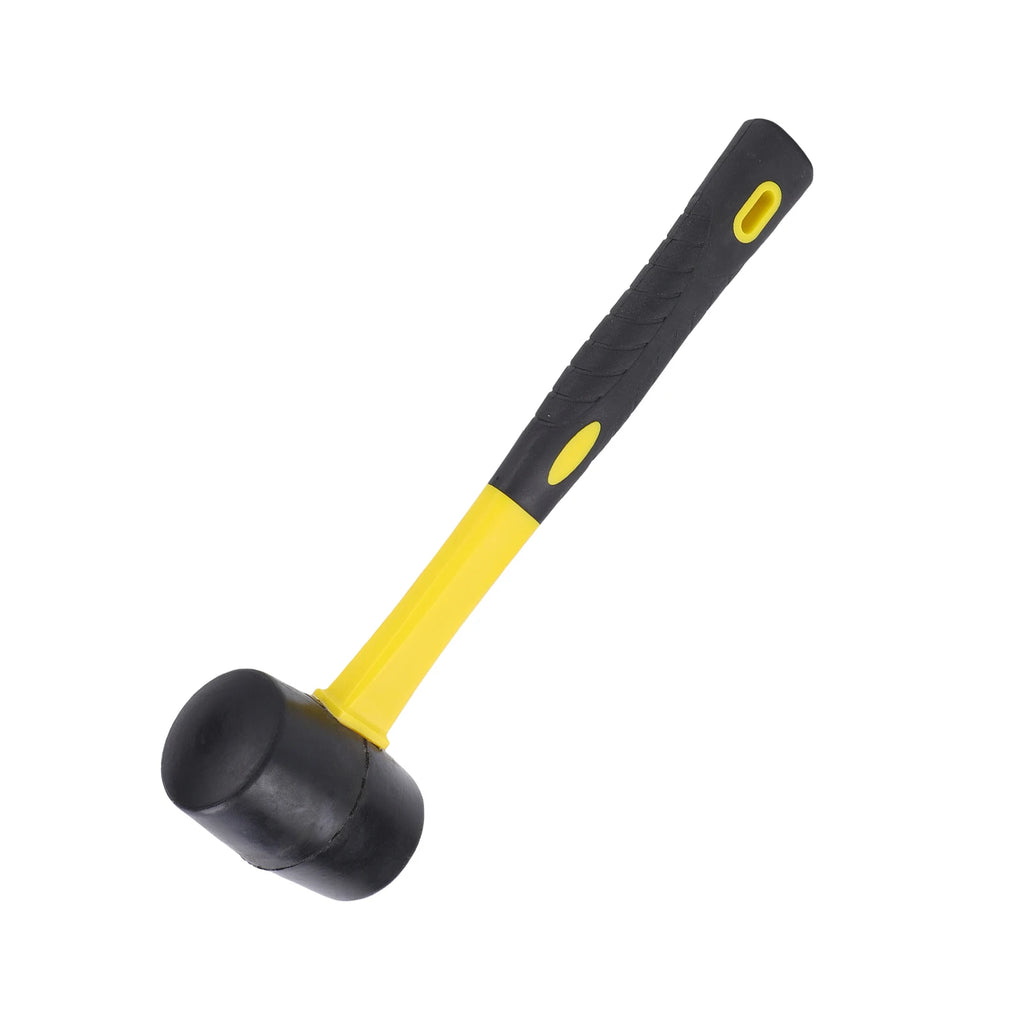 Martelo de borracha durável para campismo, pavimentos, estacas de tenda, trabalhos em madeira, golpes suaves sem danificar, ergonómico.