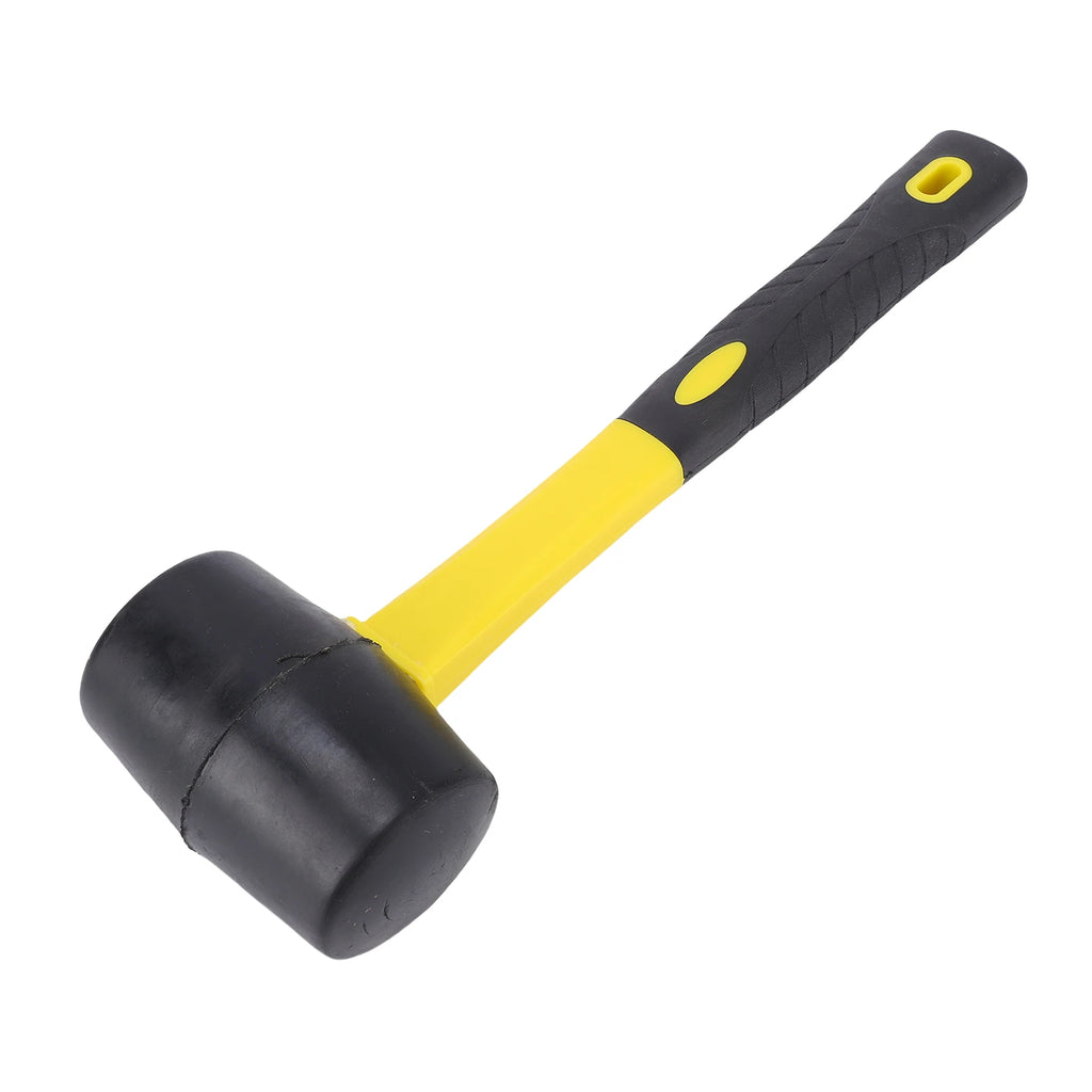Martelo de borracha durável para campismo, pavimentos, estacas de tenda, trabalhos em madeira, golpes suaves sem danificar, ergonómico.