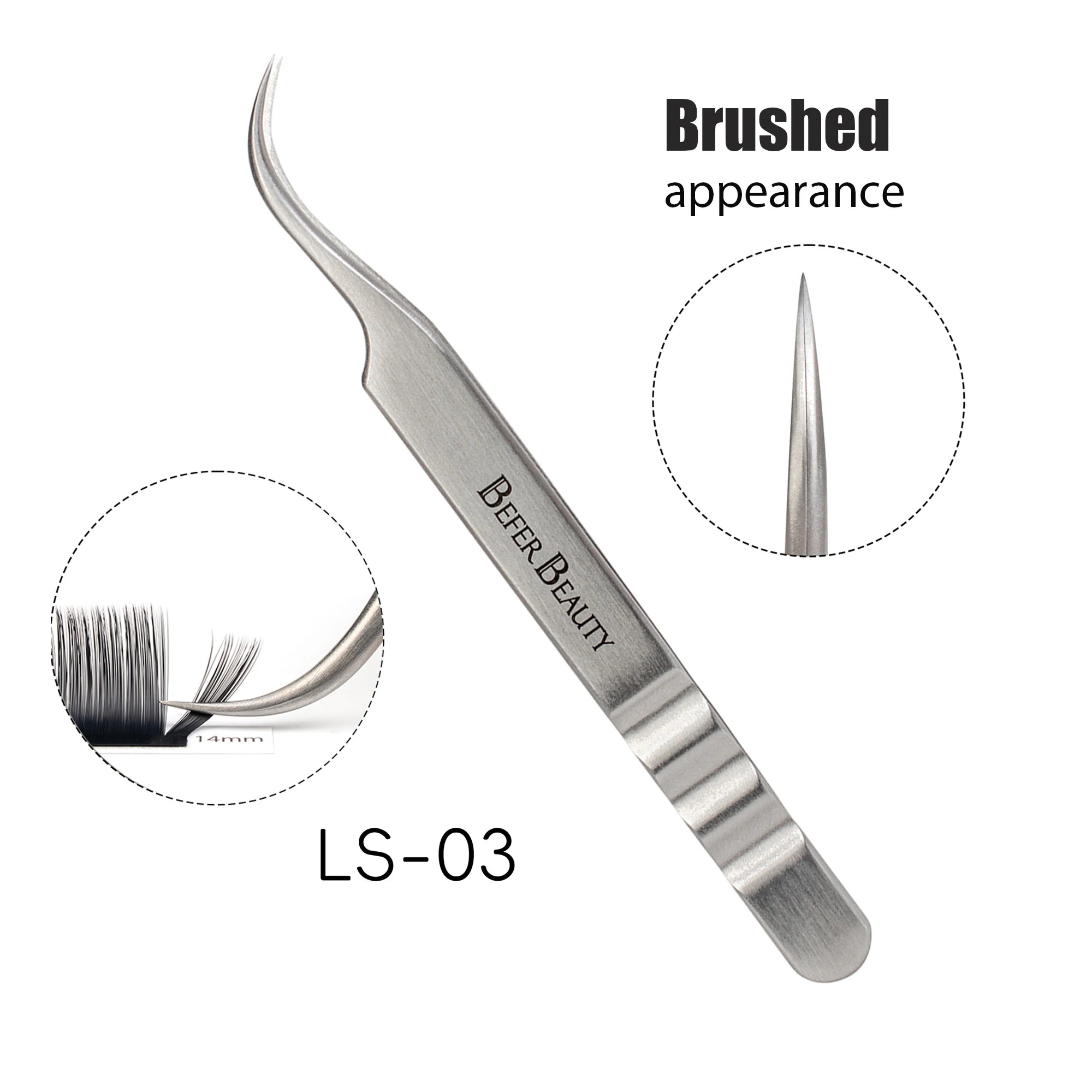 Pinça antiestática para extensão de pestanas profissional de alta precisão para volume em aço inoxidável antiderrapante ideal para extenção