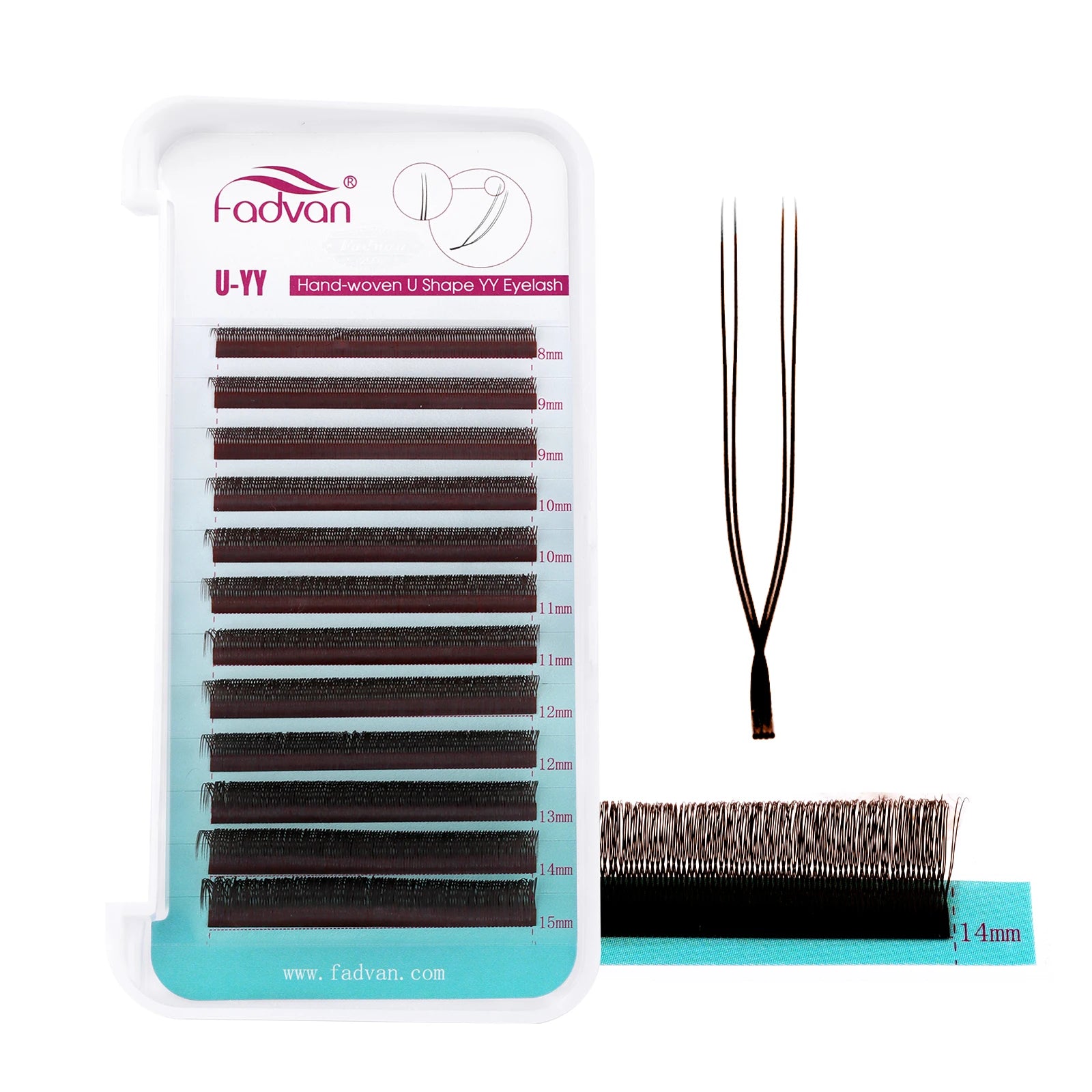 Pestanas postiças Fadvan em forma de U, com pontas espigadas em forma de flor paralela YY, ideais para cosplay. Pestanas 2D YY com volume pré-fabricado.