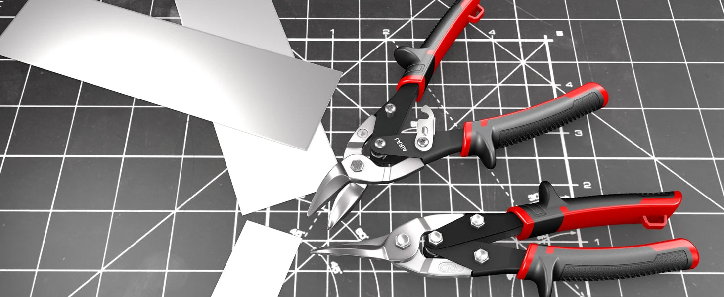 Tesoura de Aviação AIRAJ para Corte de Chapa, Cortador Multidirecional, Ferramenta Manual Industrial Profissional