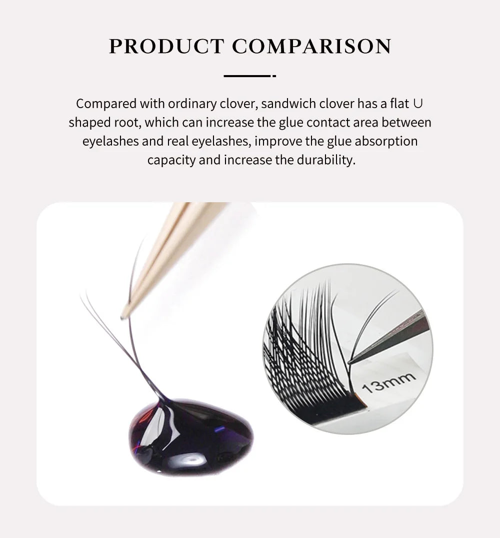 Extensão de pestanas DeceMars YY, comprimento de 6 mm a 18 mm, preta.