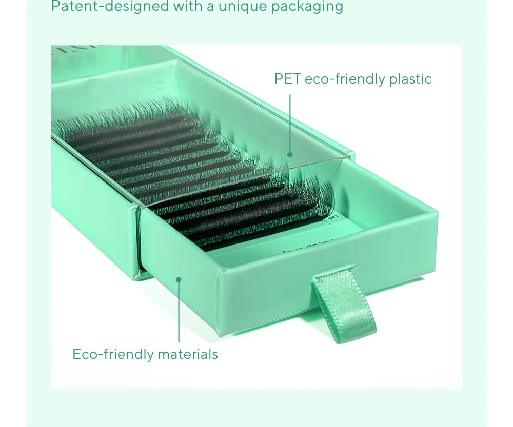 Extensão de pestanas DIYDAY estilo U 3D 4D 5D 6D, feitas à mão com fibra BASF PBT.
