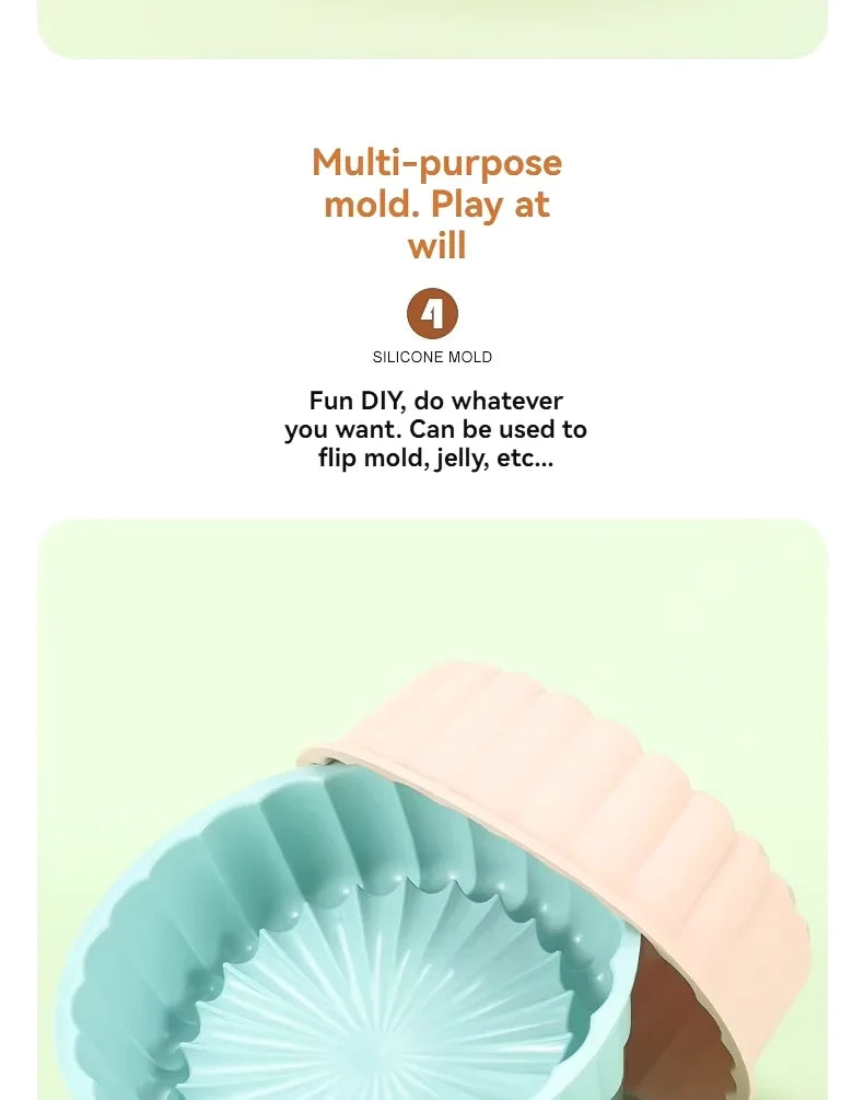Molde de bolo de silicone multifuncional, reutilizável, antiaderente, redondo, para assar sobremesas e mousse, acessório de cozinha