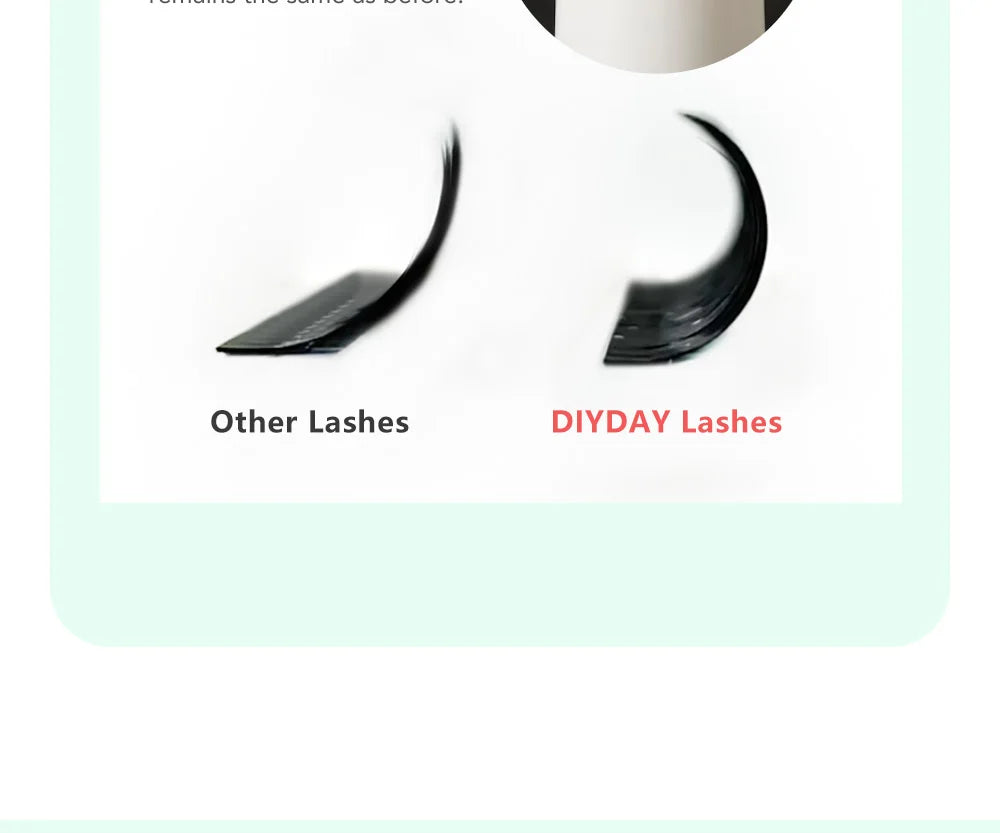 Extensão de pestanas DIYDAY estilo U 3D 4D 5D 6D, feitas à mão com fibra BASF PBT.