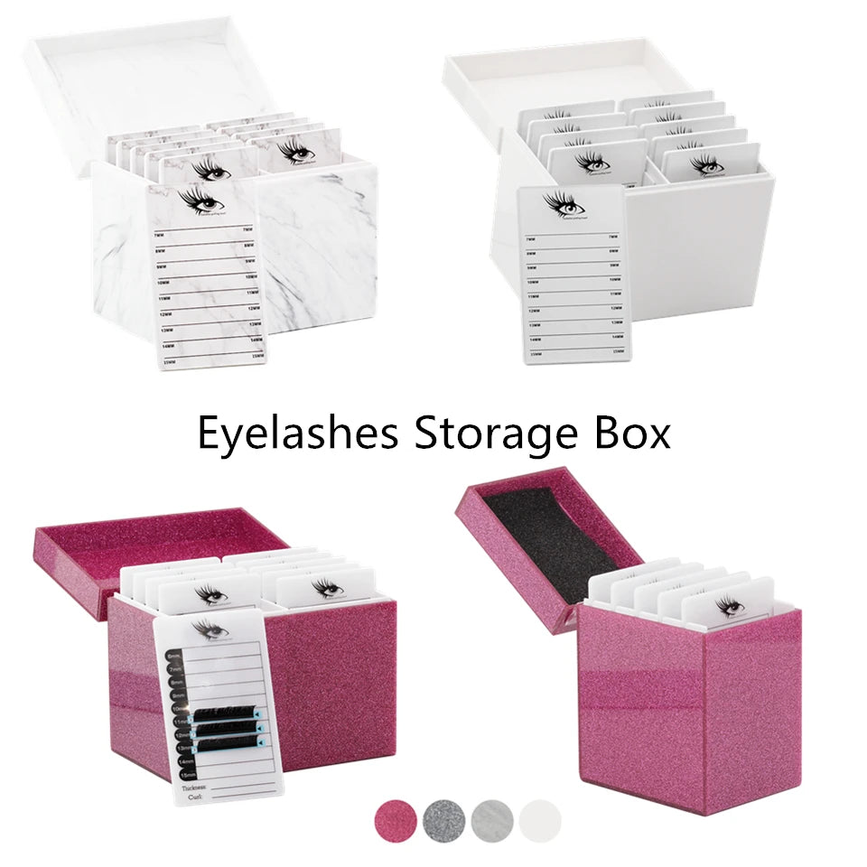 Caixa para pestanas postiças com 5 camadas, em acrílico, suporte para pestanas individuais, expositor para cola de extensão de pestanas e ferramenta de maquilhagem.