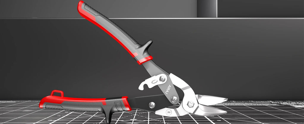 Tesoura de Aviação AIRAJ para Corte de Chapa, Cortador Multidirecional, Ferramenta Manual Industrial Profissional