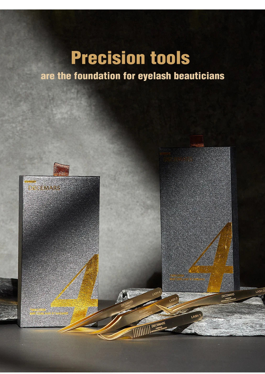 Kit de pinças para extensão de pestanas DeceMars