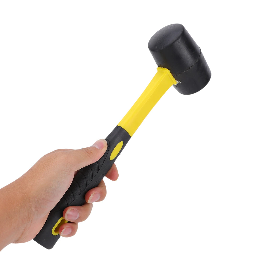 Martelo de borracha durável para campismo, pavimentos, estacas de tenda, trabalhos em madeira, golpes suaves sem danificar, ergonómico.