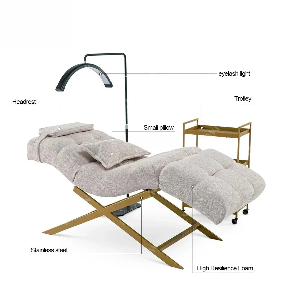 Marquesa moderna para pestanas  com curva, exclusiva para salão de estética