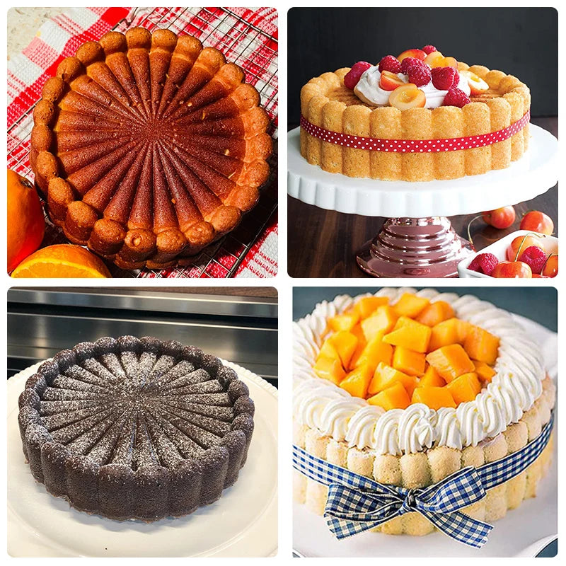 Molde de bolo de silicone multifuncional, reutilizável, antiaderente, redondo, para assar sobremesas e mousse, acessório de cozinha