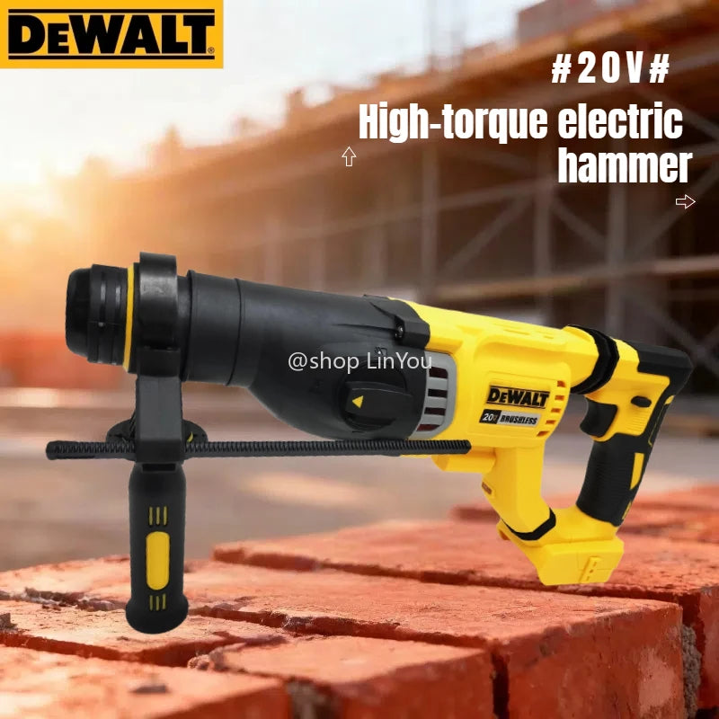 Martelo de impacto sem fios DEWALT DCH263 20V sem escovas com ponta SDS PLUS e cabo em D para perfuração de paredes e betão.