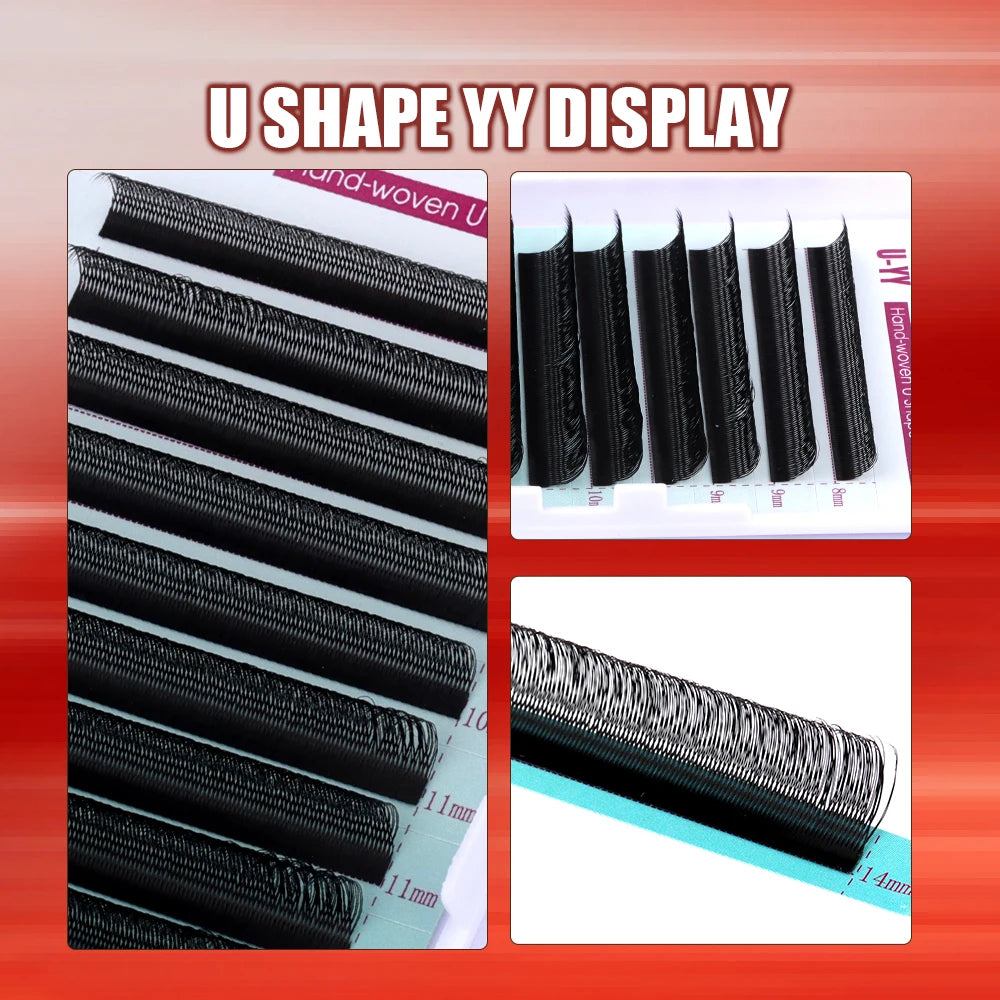 Pestanas postiças Fadvan em forma de U, com pontas espigadas em forma de flor paralela YY, ideais para cosplay. Pestanas 2D YY com volume pré-fabricado.