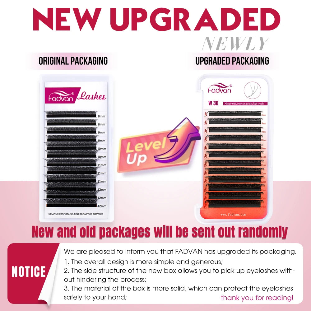 Pestanas Fadvan 5D em forma de W