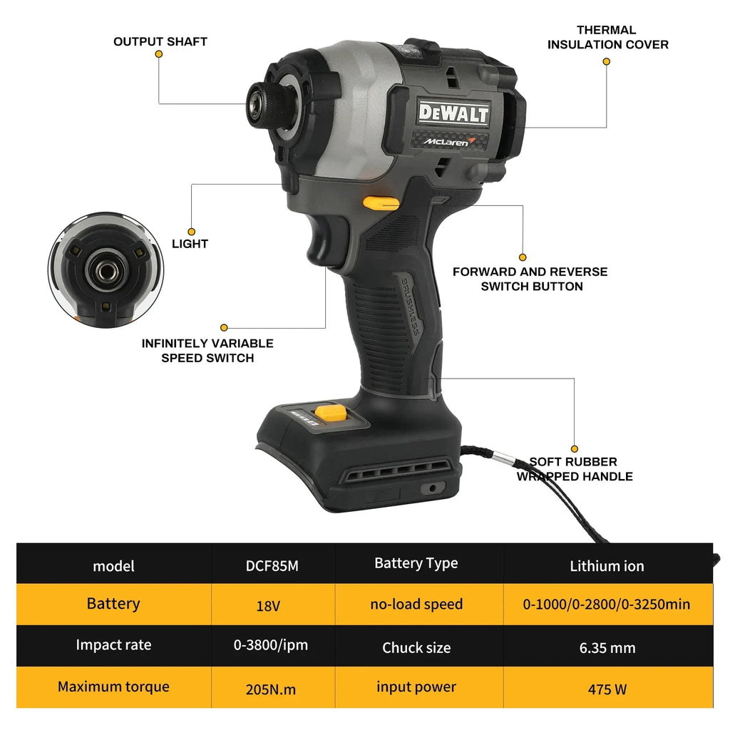 Aparafusadora de Impacto Elétrico Sem Escova DeWalt DCF850M com Velocidade Ajustável