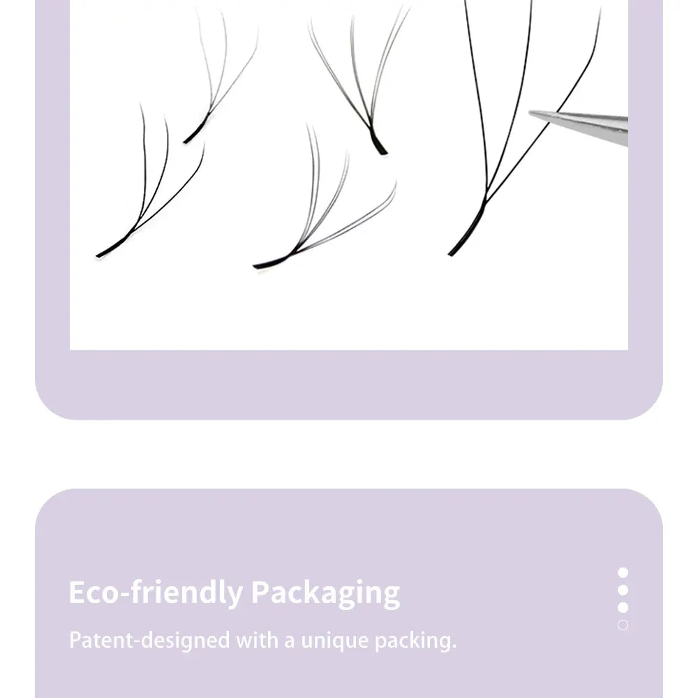 Extensões de pestanas DIYDAY em formato W, estilo Bloom, 3D, 4D, 5D, 6D, 7D e 8D, com textura natural e macia, em forma de leque.