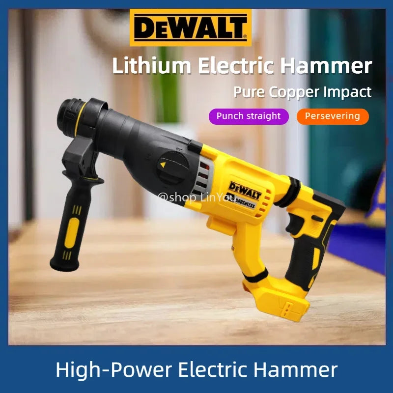 Martelo de impacto sem fios DEWALT DCH263 20V sem escovas com ponta SDS PLUS e cabo em D para perfuração de paredes e betão.