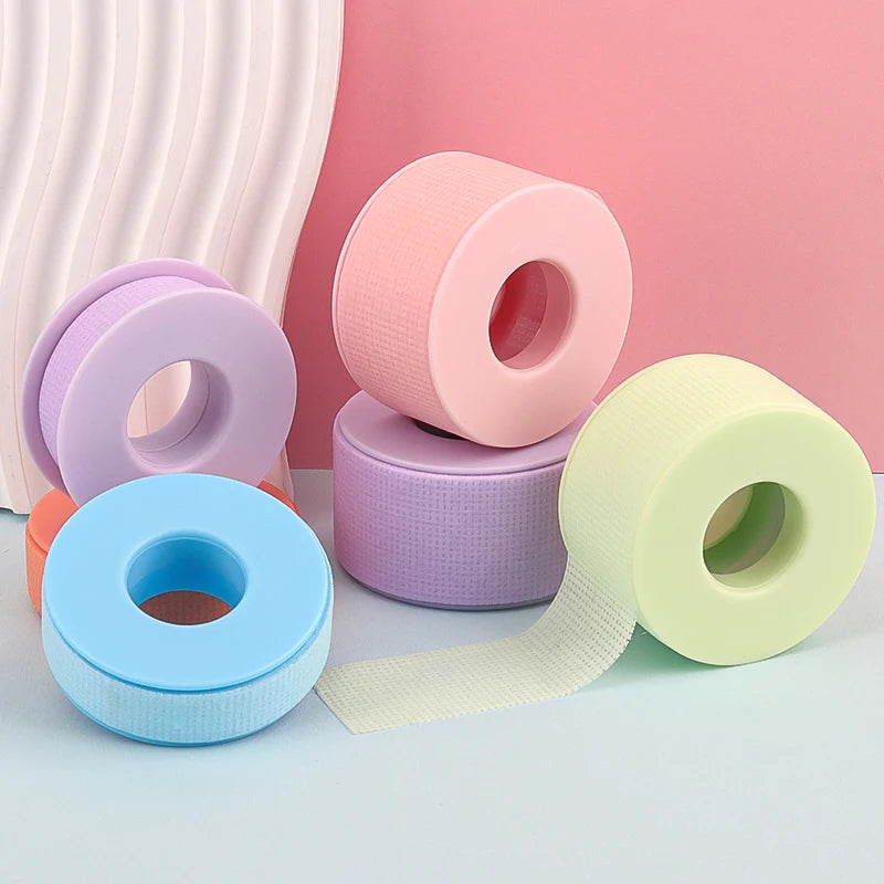 1 unidade de fita adesiva de silicone microporosa não tecida para pestanas, respirável, sensível e resistente, para aplicação debaixo dos olhos, ideal para extensão de pestanas e maquilhagem.