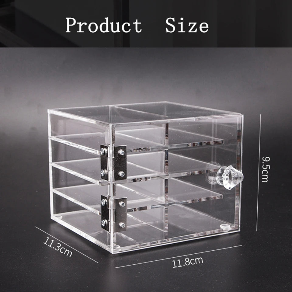 Caixa para pestanas postiças com 5 camadas, em acrílico, suporte para pestanas individuais, expositor para cola de extensão de pestanas e ferramenta de maquilhagem.