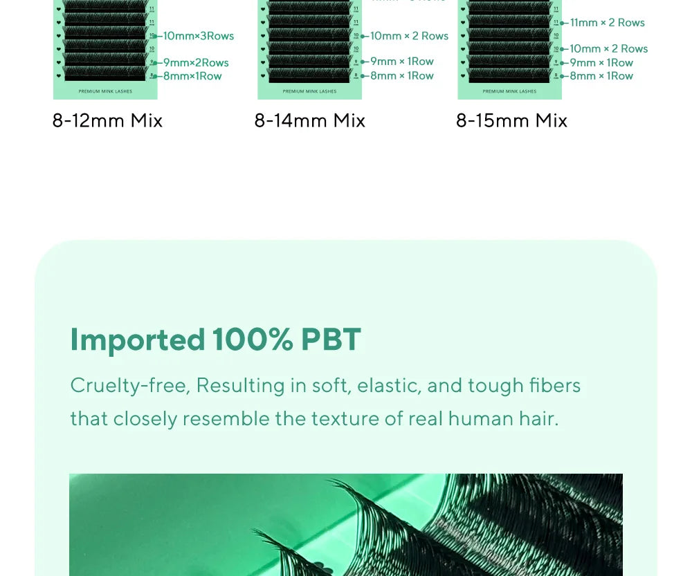 Extensão de pestanas DIYDAY estilo U 3D 4D 5D 6D, feitas à mão com fibra BASF PBT.