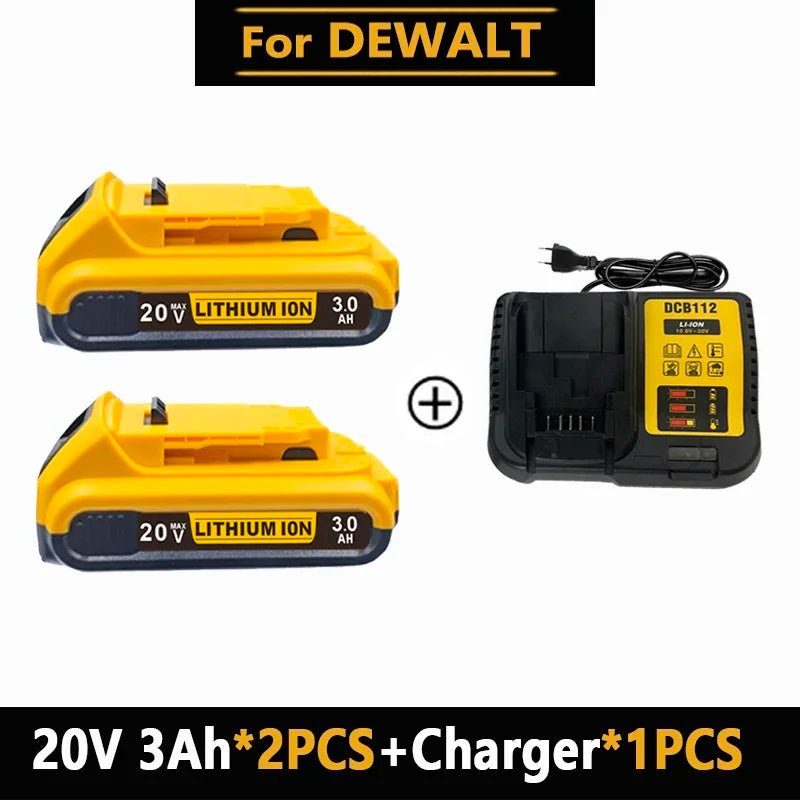 Baterias de iões de lítio DeWalt 18V 20V 20V 12Ah DCB203 Substituição da bateria de iões de lítio DCB206 DCB205 DCB204 DCB200 Ferramentas elétricas