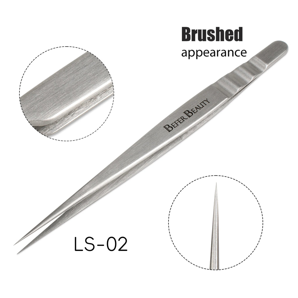 Pinça antiestática para extensão de pestanas profissional de alta precisão para volume em aço inoxidável antiderrapante ideal para extenção