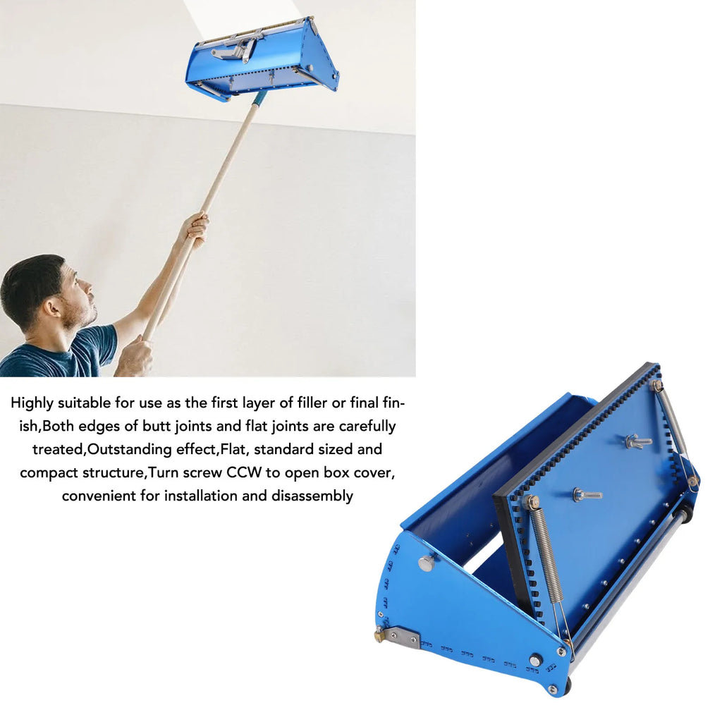 Caixa de acabamento plana para gesso cartonado de 12 polegadas, ferramenta de raspagem para gesso cartonado, ideal para pintura e acabamento de paredes residenciais.