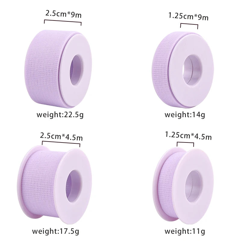 1 unidade de fita adesiva de silicone microporosa não tecida para pestanas, respirável, sensível e resistente, para aplicação debaixo dos olhos, ideal para extensão de pestanas e maquilhagem.