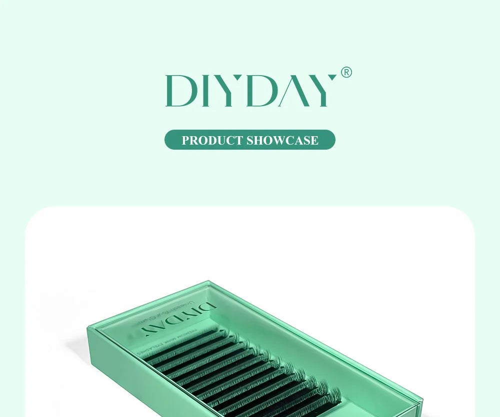 Extensão de pestanas DIYDAY estilo U 3D 4D 5D 6D, feitas à mão com fibra BASF PBT.