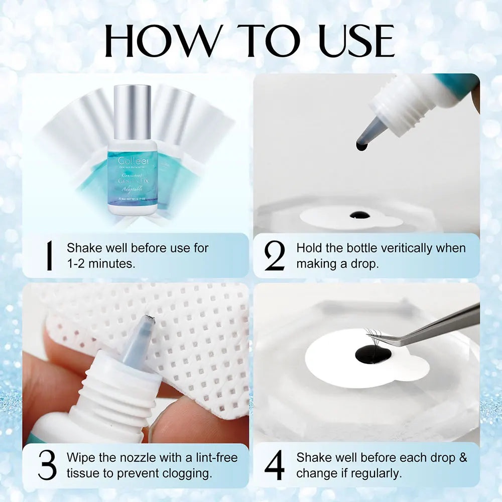 Cola Gollee All Season para Extensão de Pestanas 0,5s, Secagem Rápida, Cola Forte em Bastão, Pestanas Postiças com Duração de 6 a 8 Semanas, Adesivo à Prova de Água para Maquilhagem