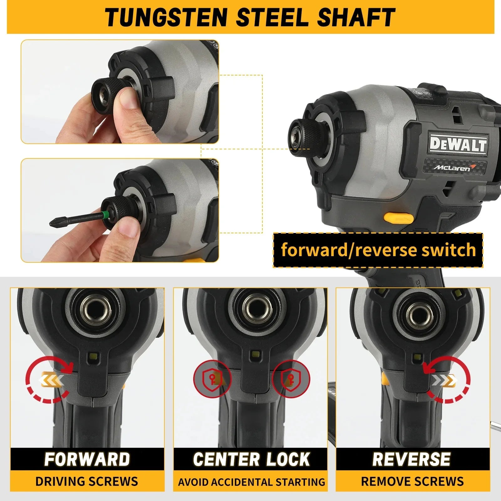 Aparafusadora de Impacto Elétrico Sem Escova DeWalt DCF850M com Velocidade Ajustável