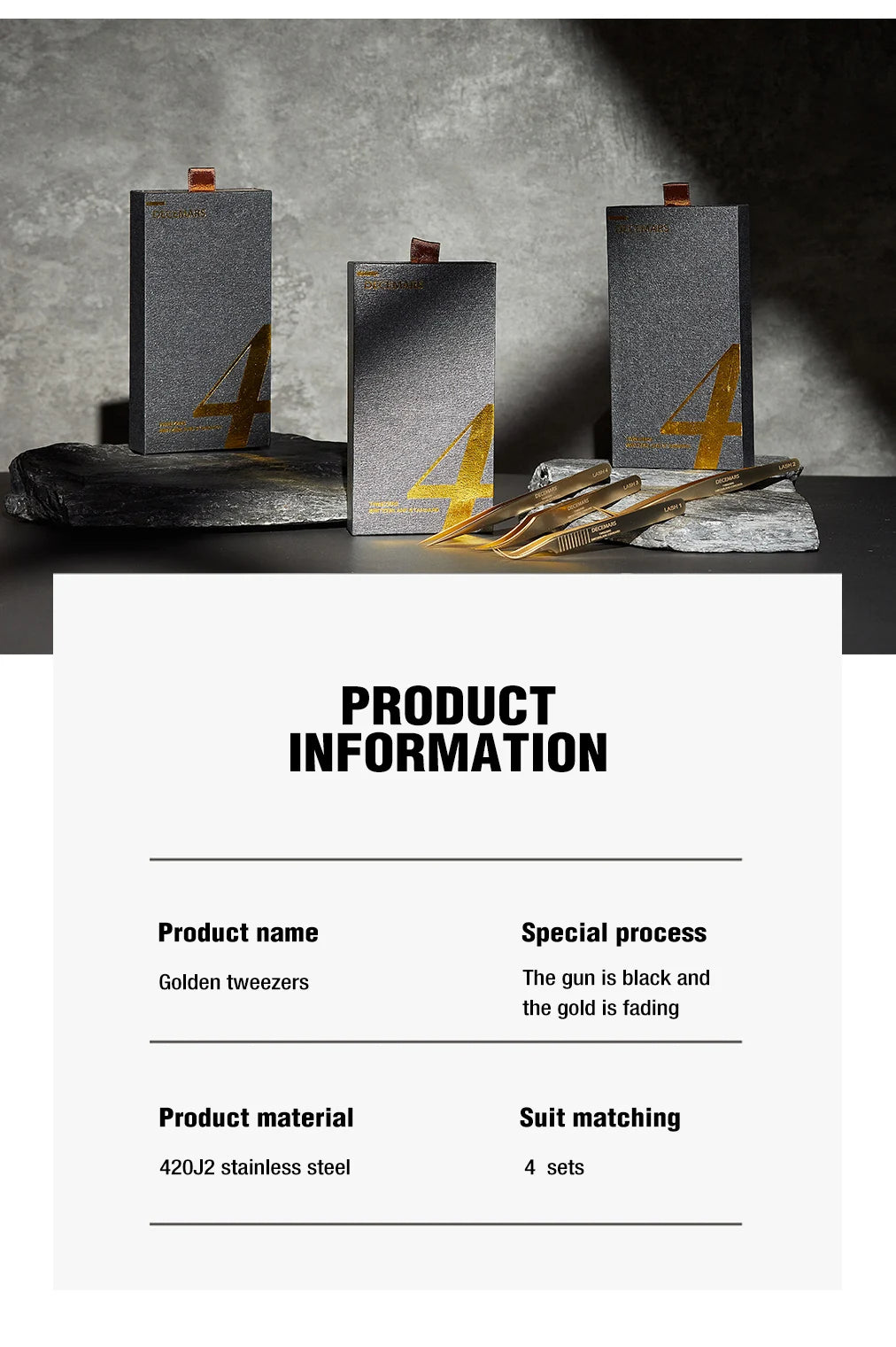 Kit de pinças para extensão de pestanas DeceMars